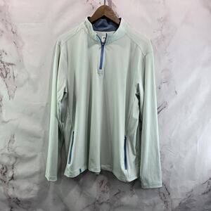 Chubbies Shirt Mens Medium Movementum Pullover Quarter Zip Active Sun Minty Long